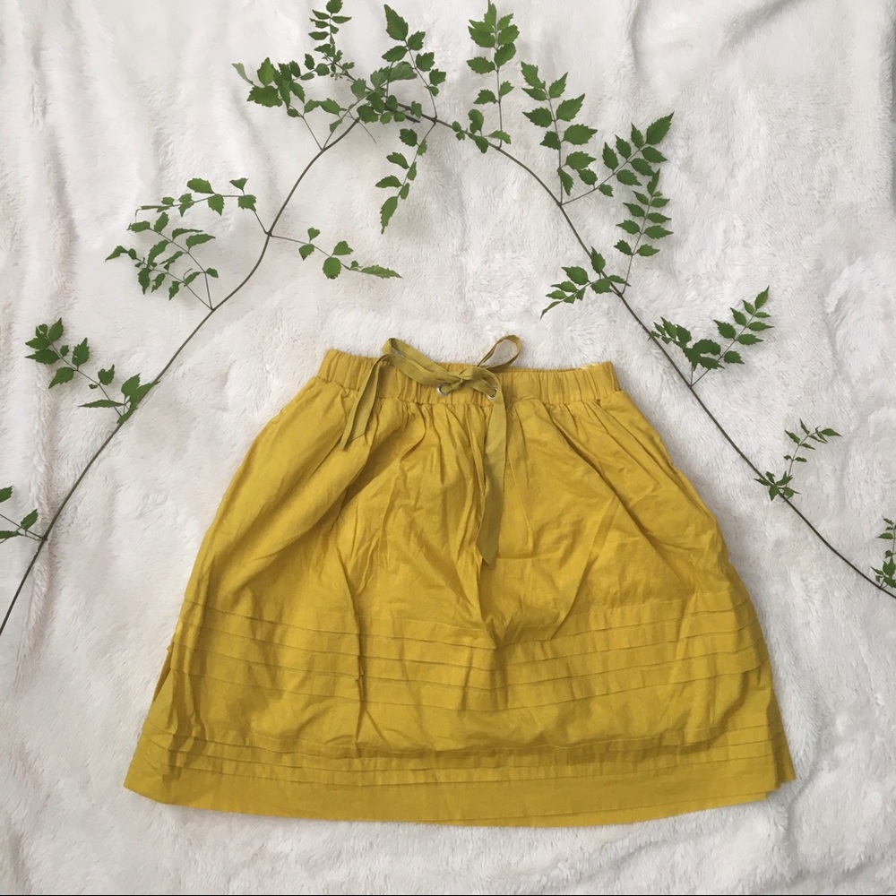 Anthropologie Odille Drawstring Parallels Skirt